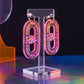 Neon pink extra large LINK hoops