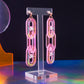 Neon pink small triple LINK dangles