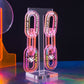 Neon pink large triple LINK dangles