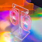 Neon pink rainbow extra large LINK hoops