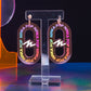 Neon pink rainbow extra large LINK hoops