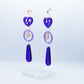 Purple heartbreaker long drop dangles