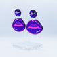 Vaporwave purple lip dangles