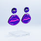 Vaporwave purple lip dangles