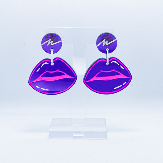 Vaporwave purple lip dangles