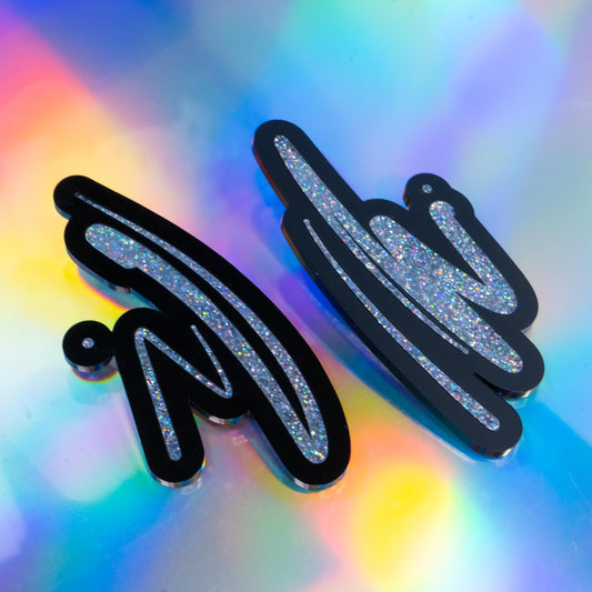 Squiggle n.1 silver glitter