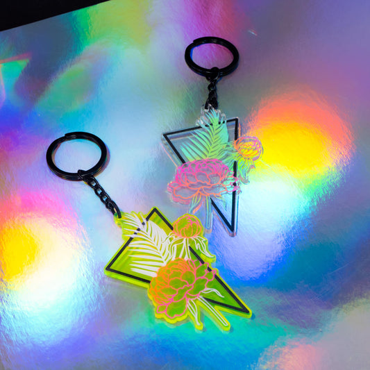 Tropical flower keychain