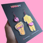 Iridescent & pink mirror boi statue hooks