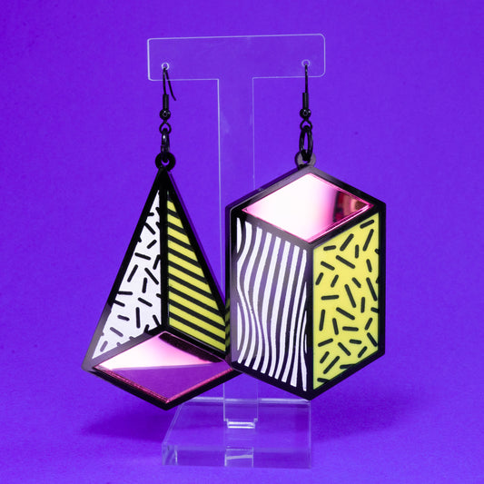Color block large geometric hooks